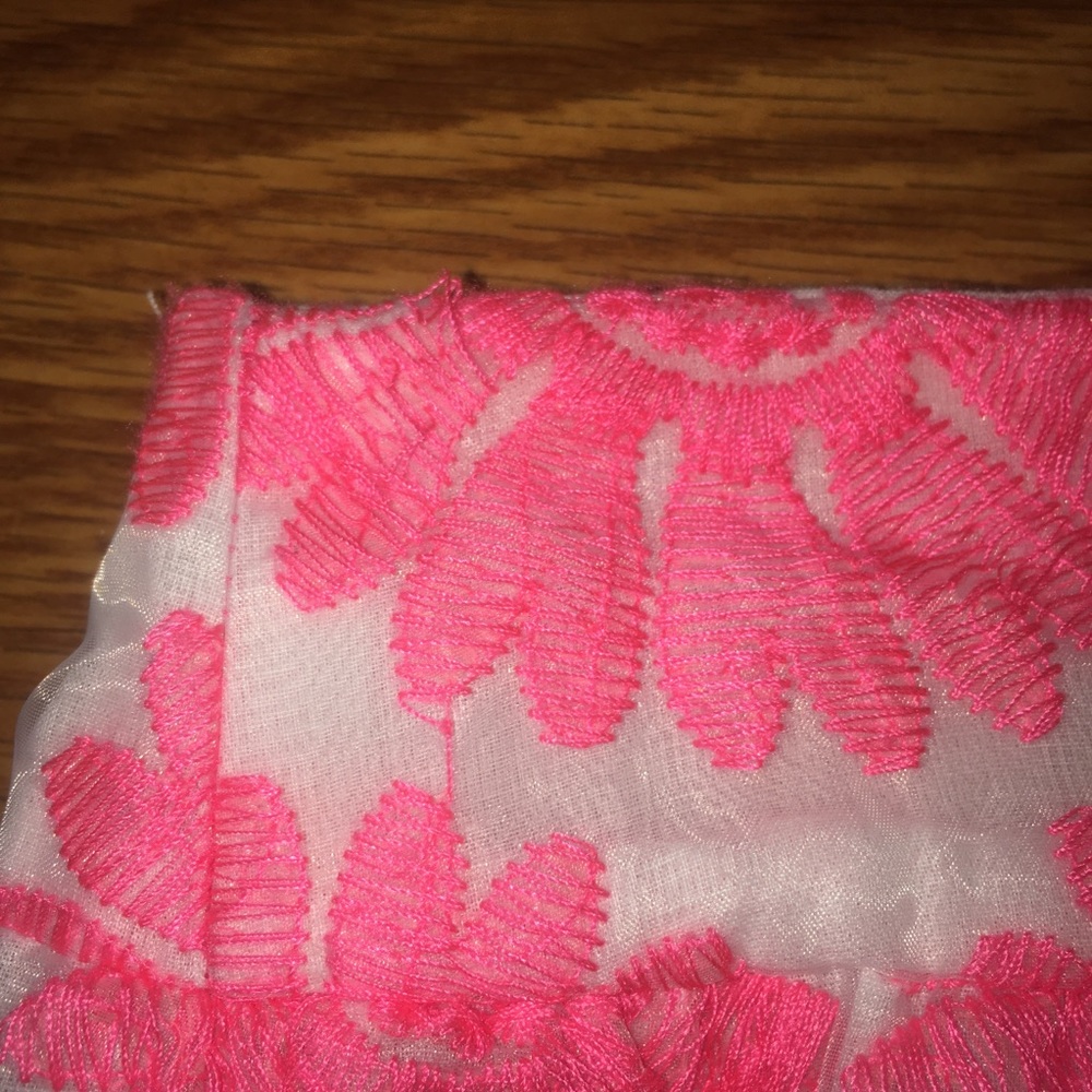 Blue Rain Skirt Boutique Pink Lace Floral Size:L - Picture 8 of 8